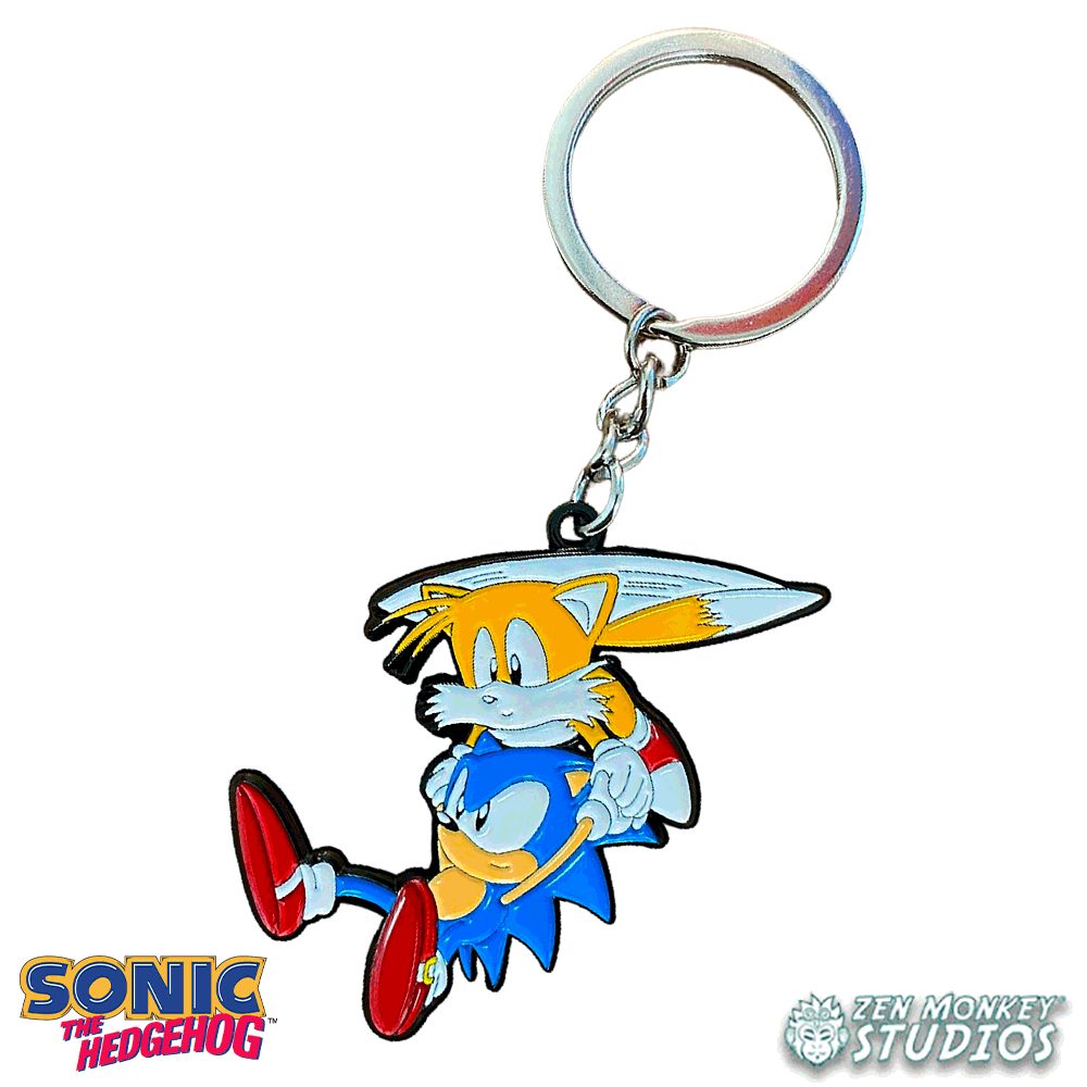 Sonic and Tails Flying Classic Sonic The Hedgehog Collectible Keychai