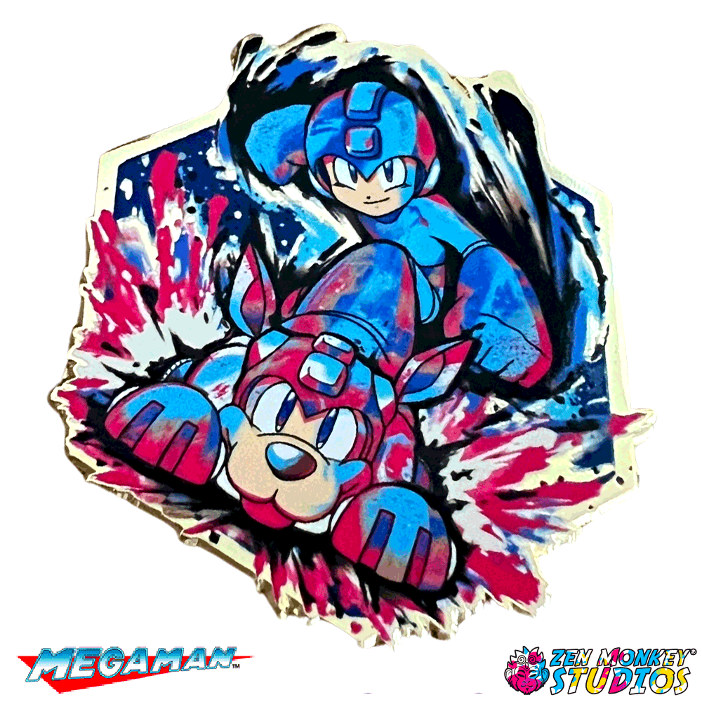 Painterly Series Classic Mega Man and Rush Winter 2023 Exclusive