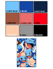 Load image into Gallery viewer, Numbered Canvas: Gen 1 Water Evolution - 24" x 36" grid canvas.