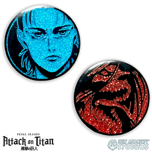 Eren Jaeger and Attack Titan - Attack on Titan Pin Set