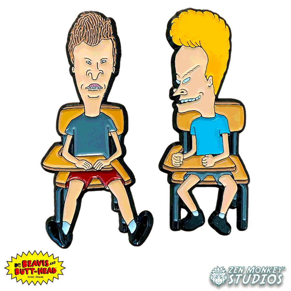 In Class Beavis and Butt-Head Pin Set | Zen Monkey Studios