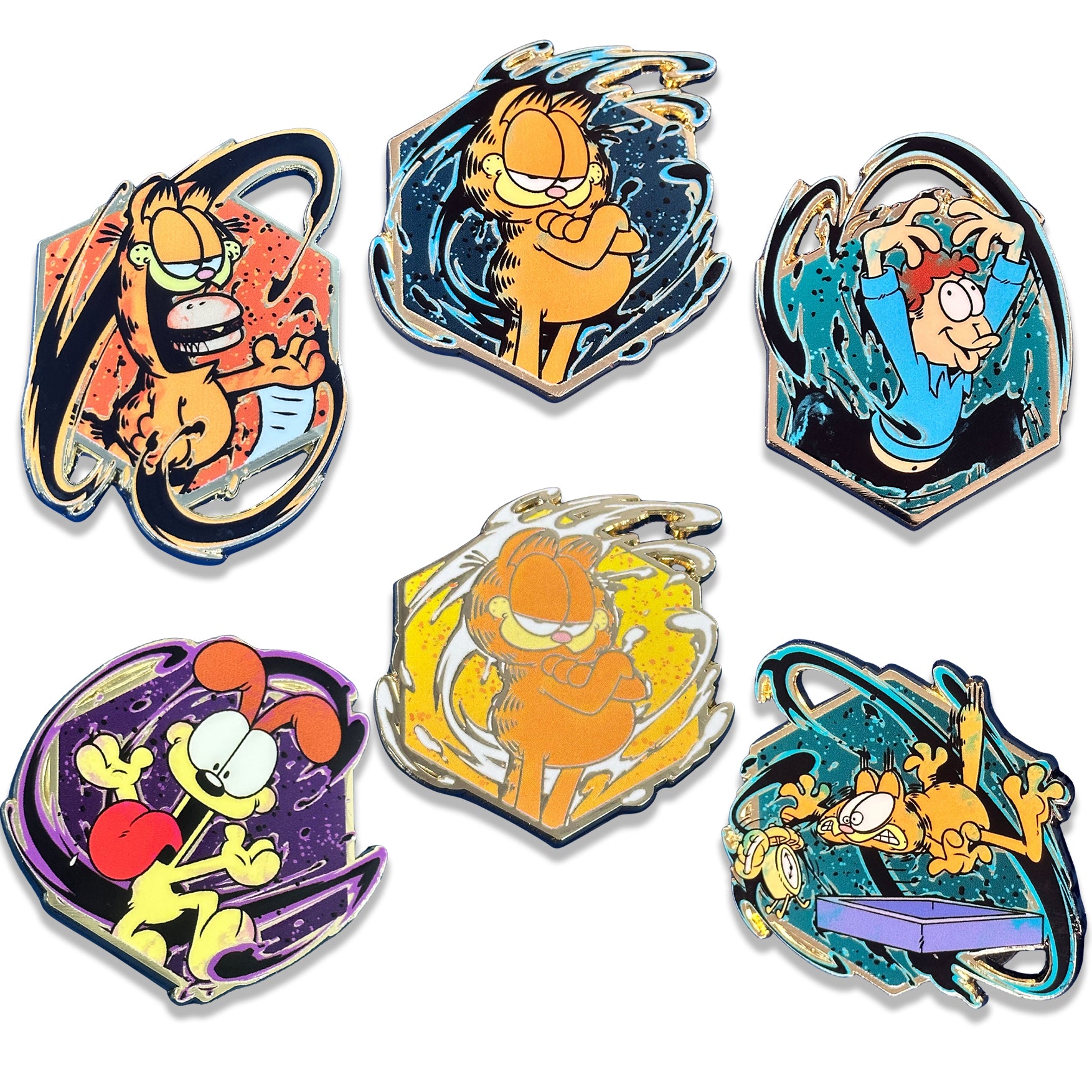 Garfield Blind Bag Enamel Pins | Zen Monkey Studios