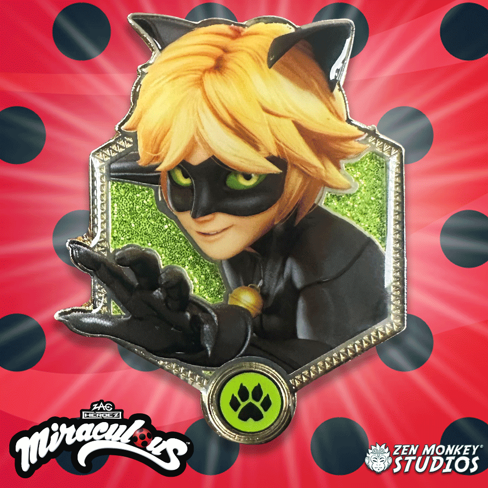 Cat Noir Miraculous Ladybug Enamel Pin | Zen Monkey Studios