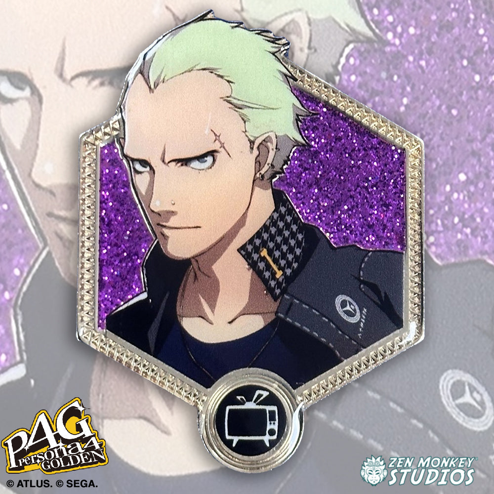 レアインディソウル Four Men / Feel Me Kanji Tatsumi Persona 4 Golden Enamel Pin | Zen Monkey Studios