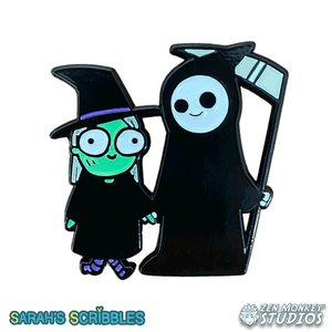 Thinking Of Death: Sarah's Scribbles Collectible Pin