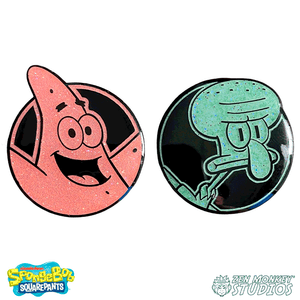 Patrick and Squidward - SpongeBob Squarepants Glitter Pin Set