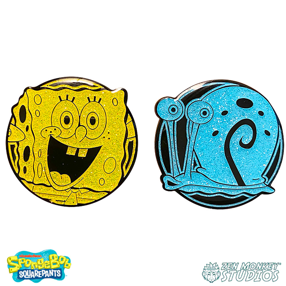 SpongeBob and Gary - SpongeBob Squarepants Glitter Pin Set