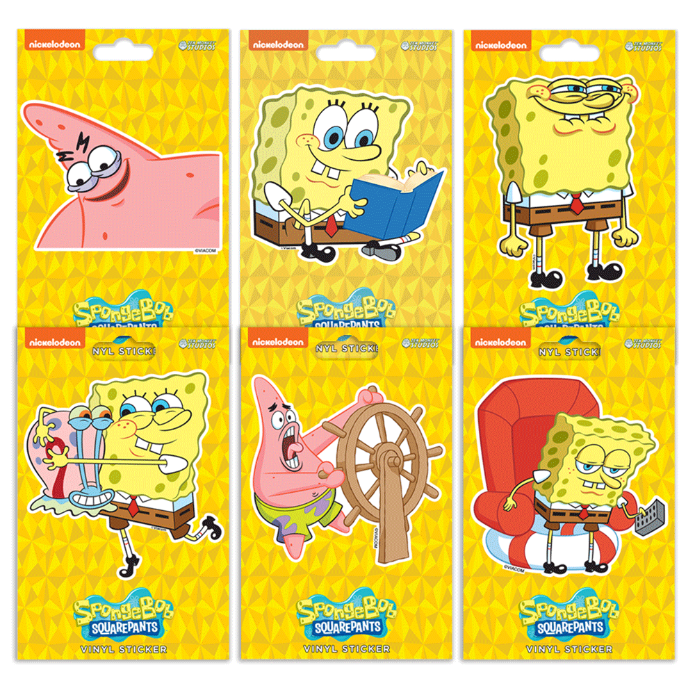 SpongeBob 6 Sticker Set – Zen Monkey Studios