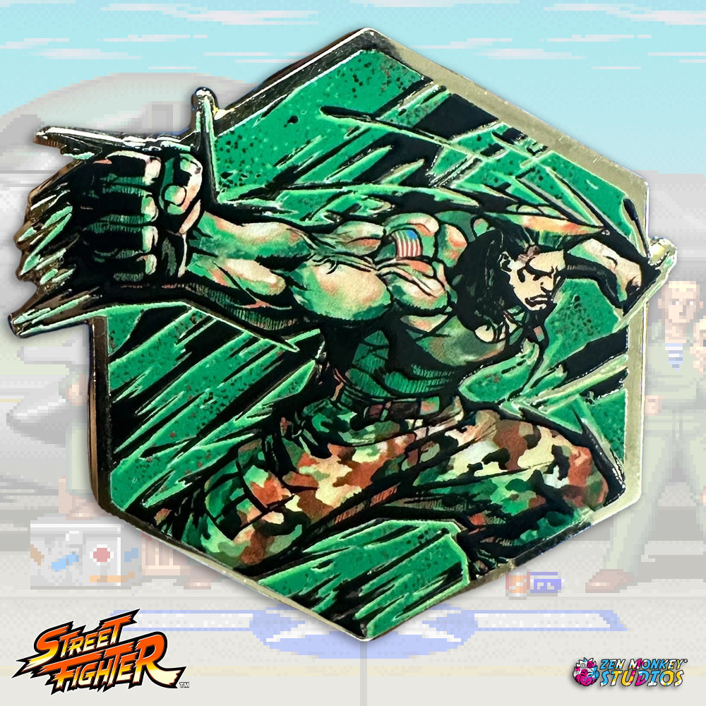 希少 ストリートファイター ピンバッジ STREET FIGHTER PINS Guile Street Fighter 6 Painterly Series Enamel Pin | Zen Monkey