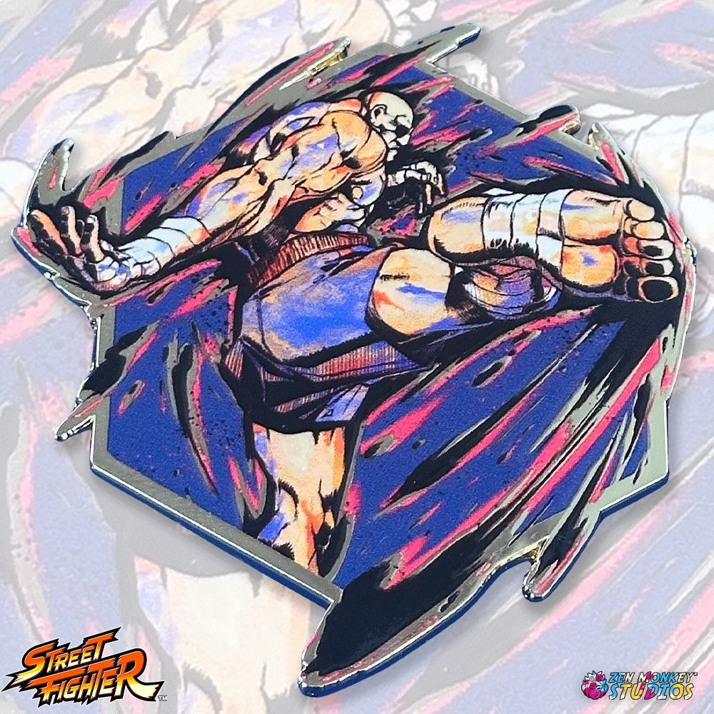 Sagat Street Fighter 6 Painterly Series Enamel Pin | Zen Monkey