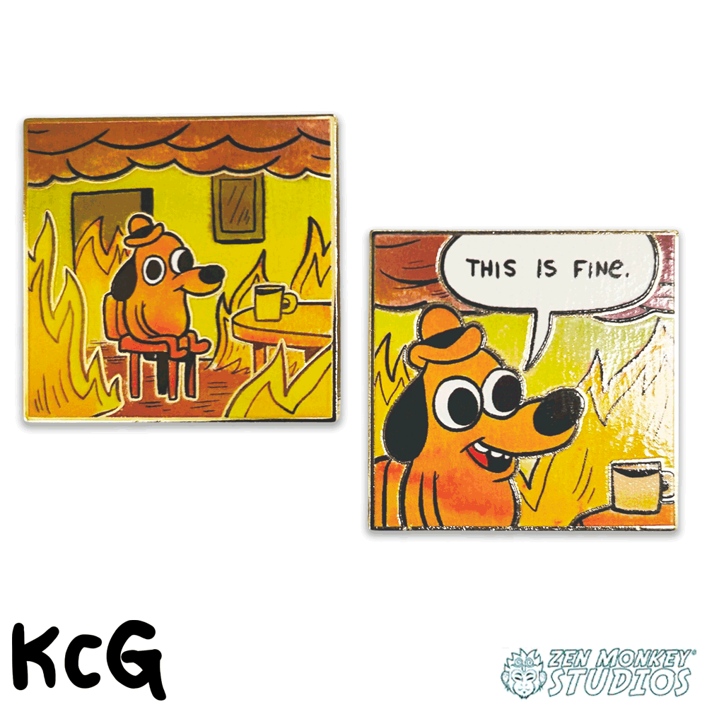 This Is Fine Panels - KC Green Pin