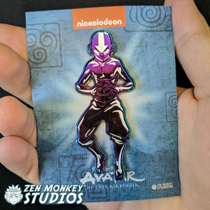 Avatar State Aang: Rainbow Metal Glow In The Dark 3 Inch Mega Pin