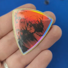 Load and play video in Gallery viewer, Rainbow Holo Foil Crest: Spike - Cowboy Bebop Enamel Pin
