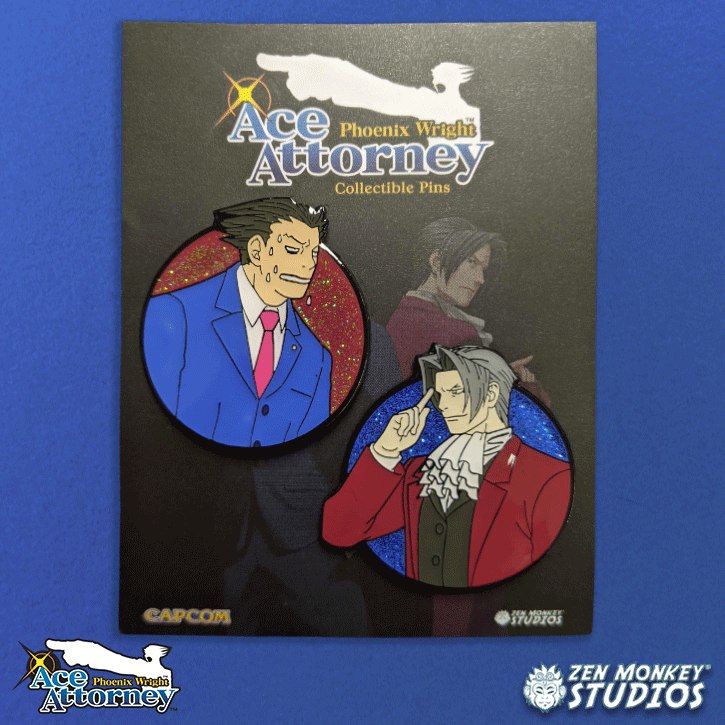 thumbnail image 2 of Phoenix Wright Ace Attorney Miles Edgeworth Limited Edition Enamel Pin – Collectible 2 of 6