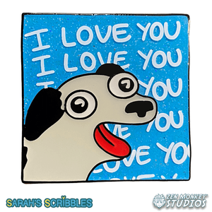 "I Love You" Dog: Sarah's Scribbles Collectible Pin