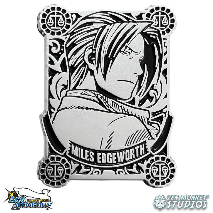Silver Badge Miles Edgeworth -  Ace Attorney Collectible Enamel Pin