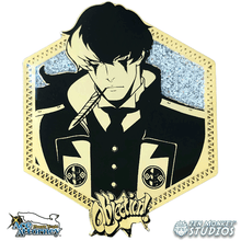 Load image into Gallery viewer, Golden Simon Blackquill: 1st Edition Ace Attorney Pin
