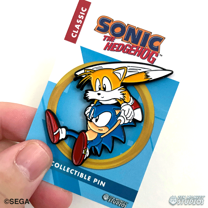 Sonic and Tails Flying: Classic Sonic The Hedgehog Collectible Pin