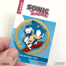 Load image into Gallery viewer, Speedy Sonic: Classic Sonic The Hedgehog Collectible Pin
